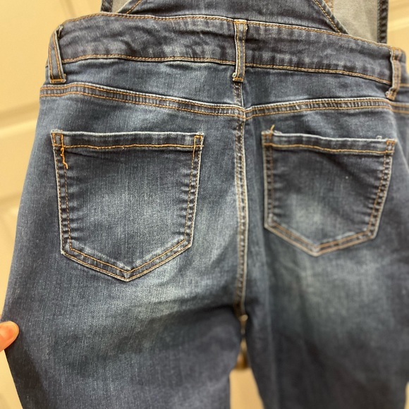 Wax Denim Jeans Overalls Woman’s Dark Blue Wash Size: Medium Preloved - Picture 8 of 12